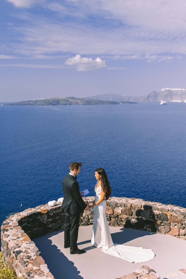 Dreamy Wedding Santorini Aegean View
