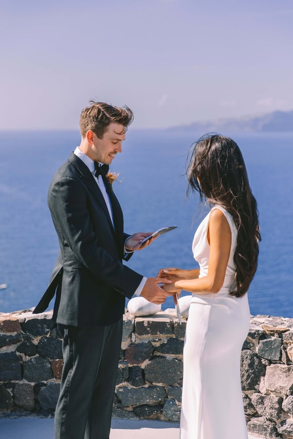Dreamy Wedding Santorini Aegean View