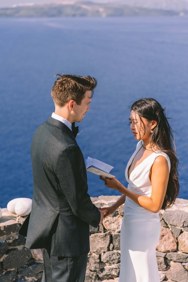 Dreamy Wedding Santorini Aegean View