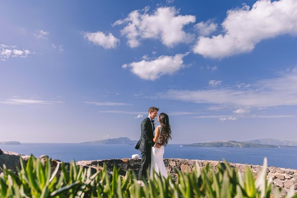 Dreamy Wedding Santorini Aegean View