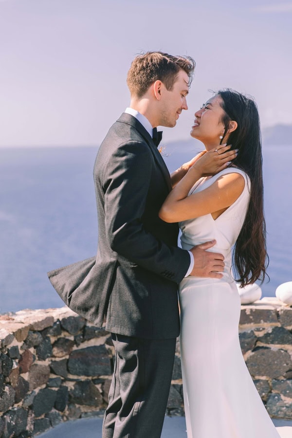 Dreamy Wedding Santorini Aegean View