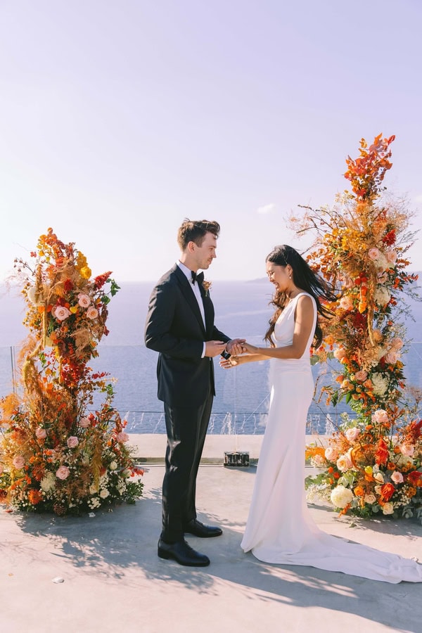 Dreamy Wedding Santorini Aegean View