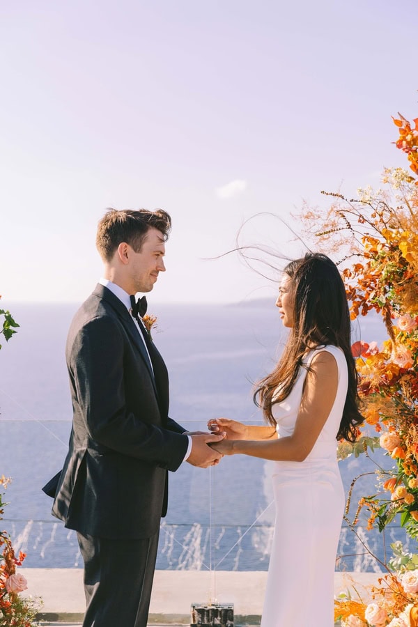 Dreamy Wedding Santorini Aegean View