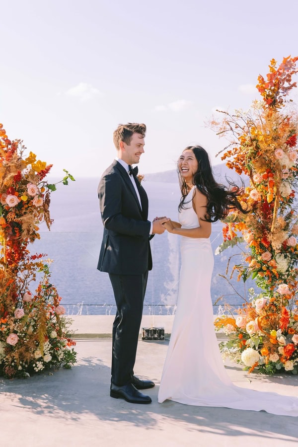 Dreamy Wedding Santorini Aegean View