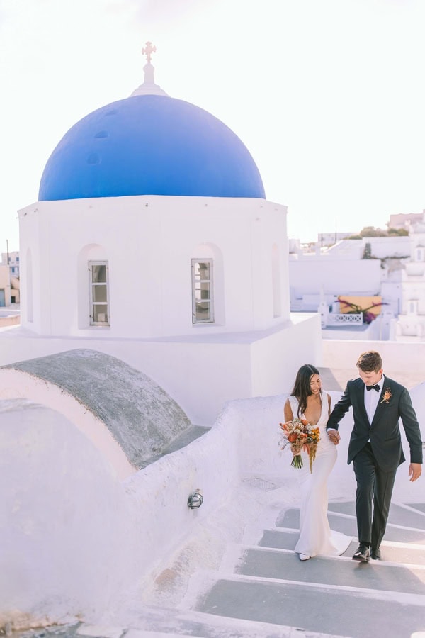 Dreamy Wedding Santorini Aegean View