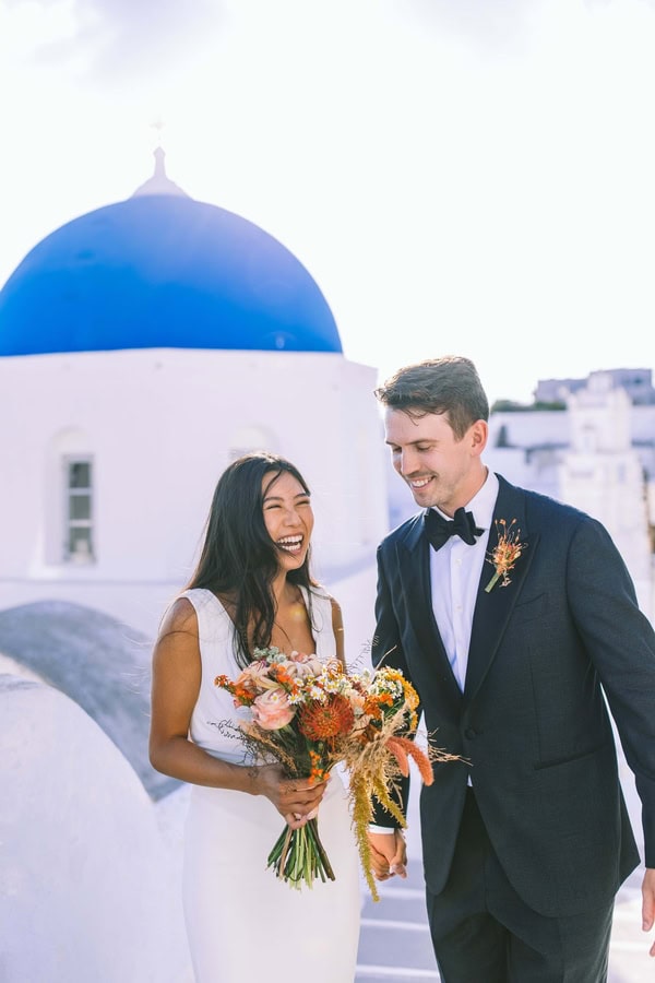Dreamy Wedding Santorini Aegean View