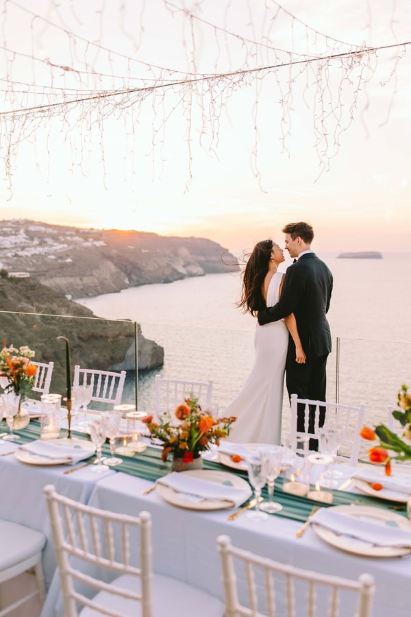 Dreamy Wedding Santorini Aegean View
