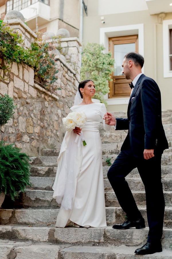 Minimal Chic Wedding With White Hydrangeas And Roses Nafpaktos