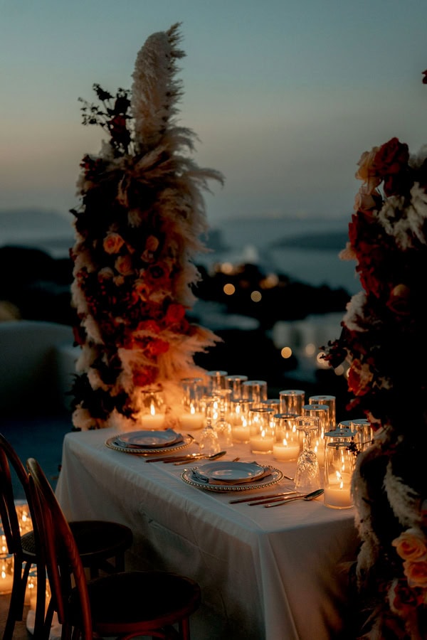 Romantic Elopement Santorini Beautiful Autumnal Hues