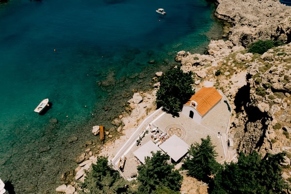 Romantic Spring Wedding Aegean Backdrop