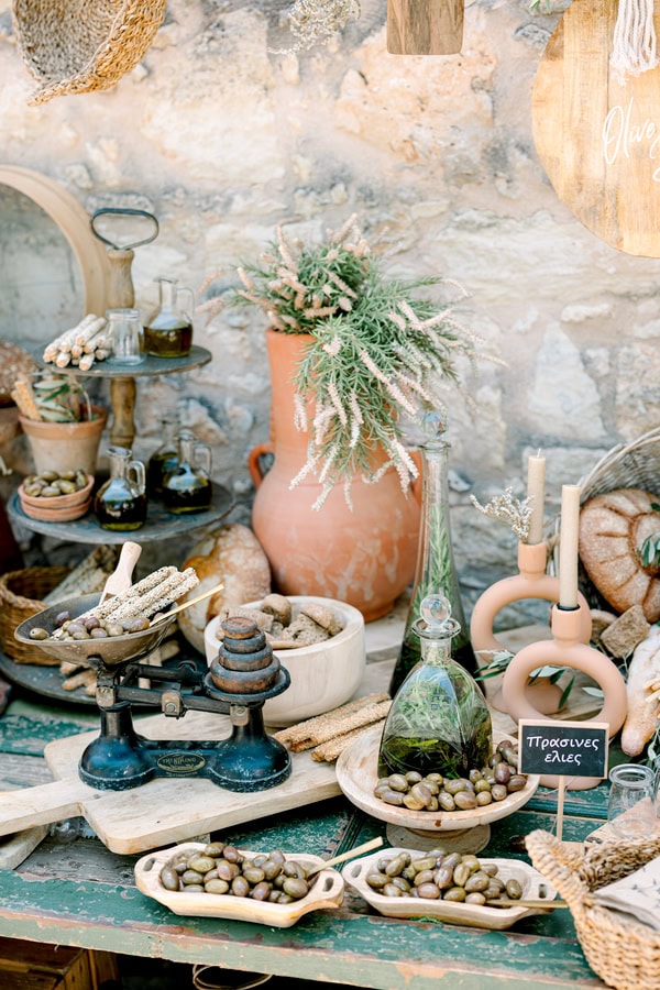 Summer Wedding Chania Details Chamomile Olive Leaves