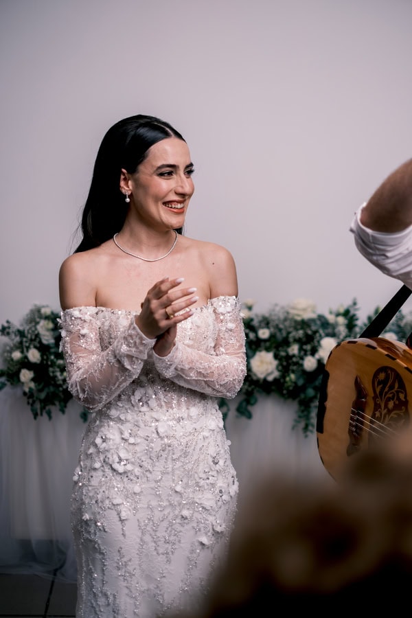 All White Wedding In Nicosia With Romantic Details And Timeless Style