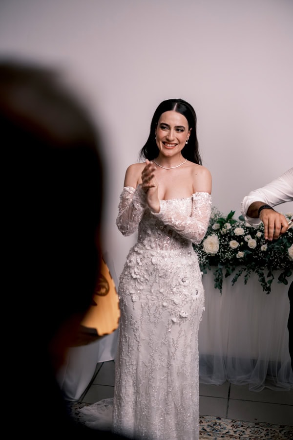 All White Wedding In Nicosia With Romantic Details And Timeless Style