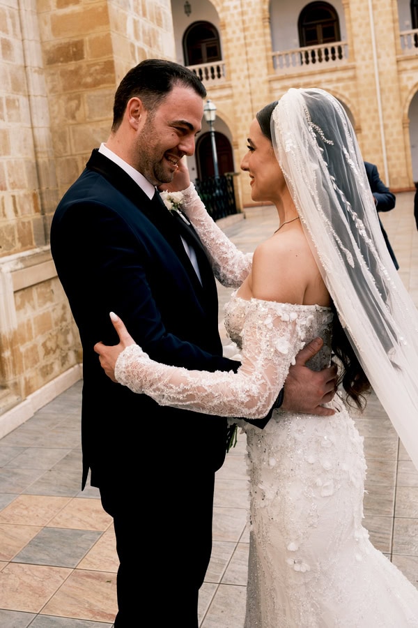 All White Wedding In Nicosia With Romantic Details And Timeless Style
