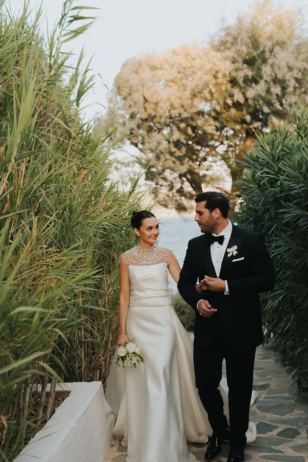 Athens Riviera Wedding Sophisticated Decor White Wisteria