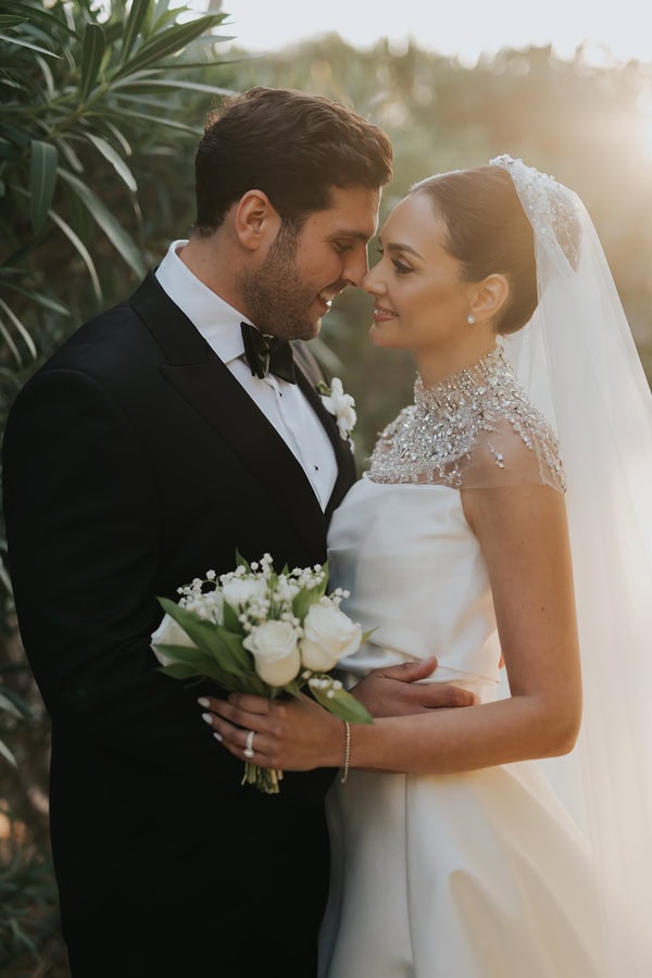 Athens Riviera Wedding Sophisticated Decor White Wisteria