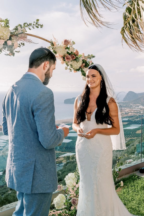 Chic Elopement Dusty Pink Ocean Views