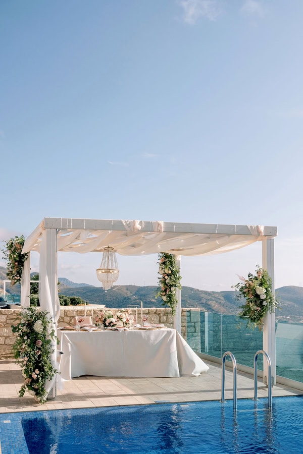 Chic Elopement Dusty Pink Ocean Views