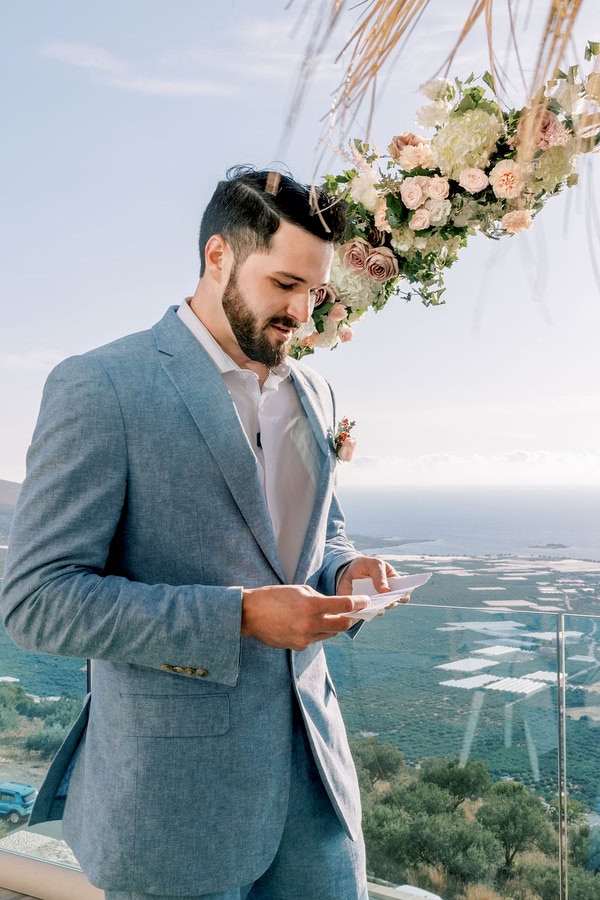 Chic Elopement Dusty Pink Ocean Views