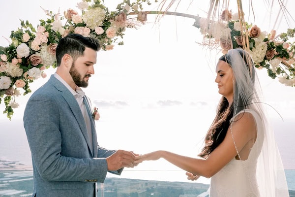 Chic Elopement Dusty Pink Ocean Views
