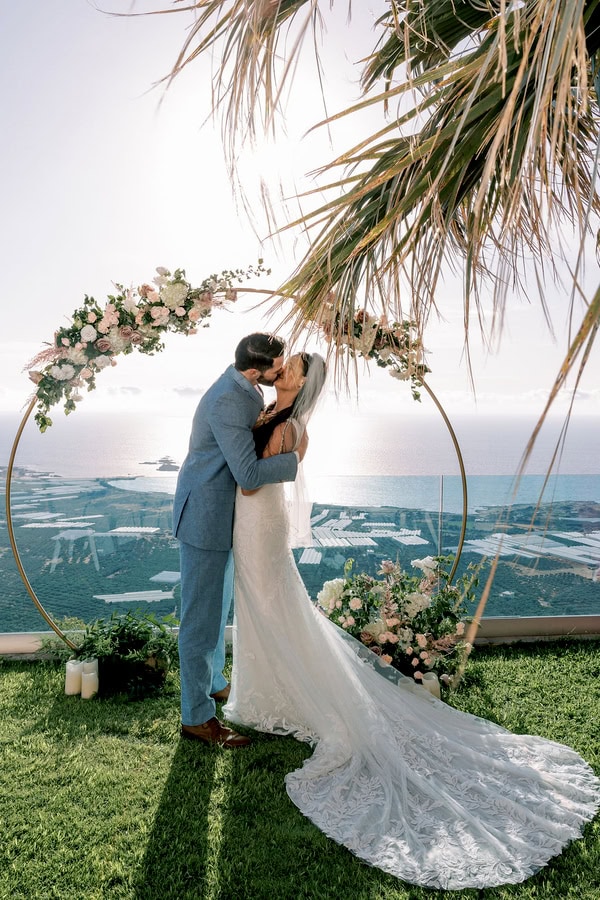 Chic Elopement Dusty Pink Ocean Views