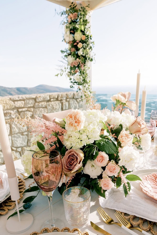 Chic Elopement Dusty Pink Ocean Views