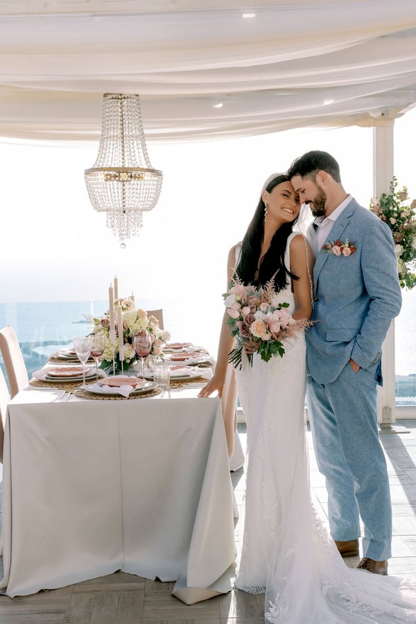 Chic Elopement Dusty Pink Ocean Views