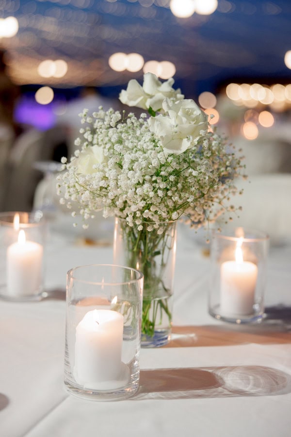 Romantic Summer Wedding With White Flowers And Candles