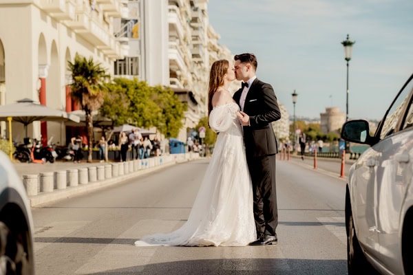 Romantic Wedding With White And Baby Pink Roses In Thessaloniki