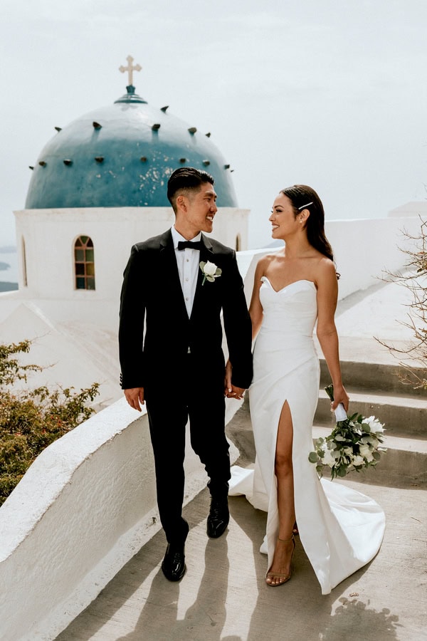 Spring Destination Wedding Santorini White Roses Chic Decor