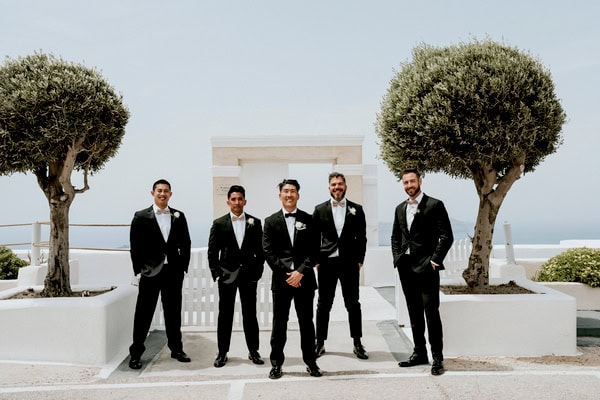 Spring Destination Wedding Santorini White Roses Chic Decor