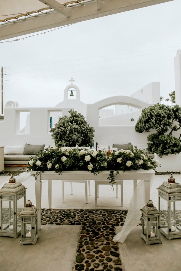 Spring Destination Wedding Santorini White Roses Chic Decor