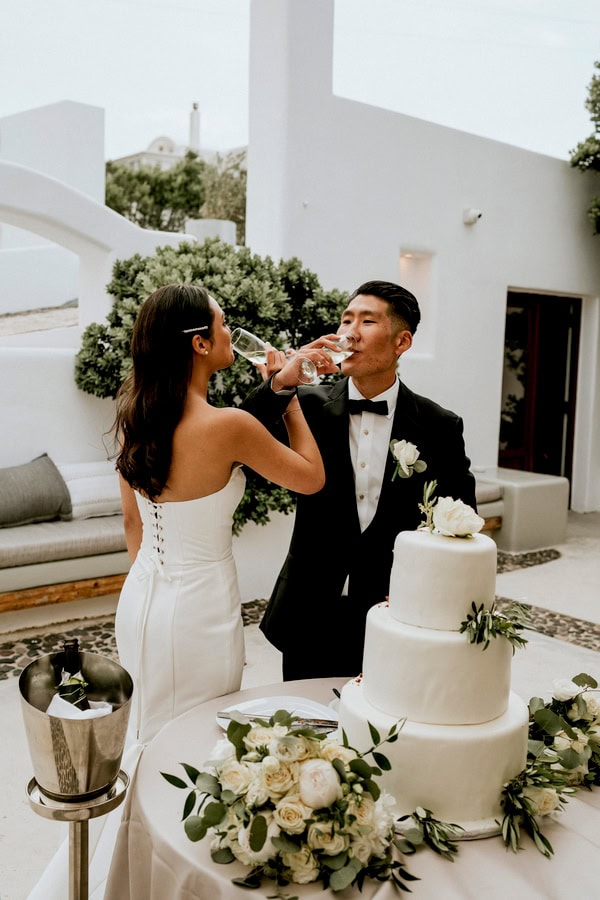 Spring Destination Wedding Santorini White Roses Chic Decor