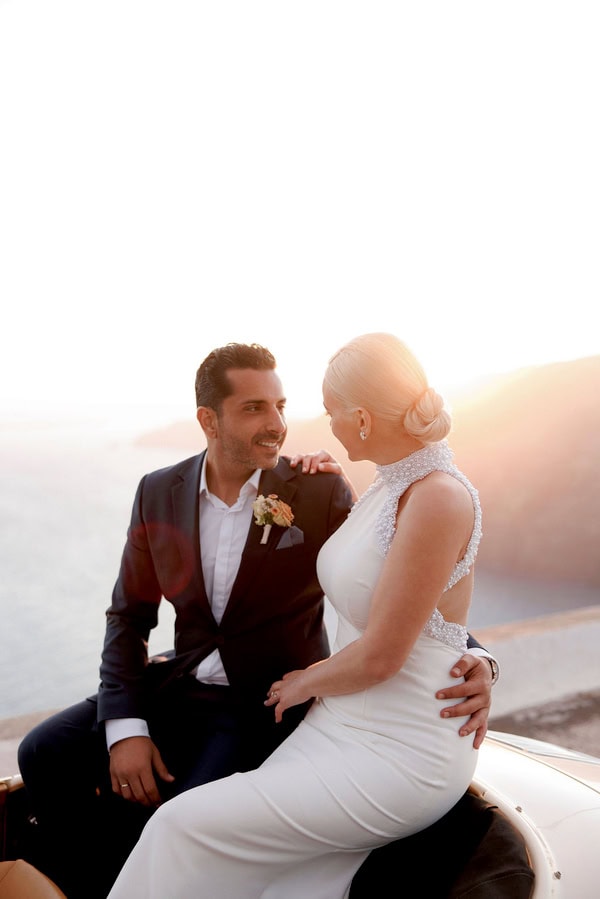 Spring Wedding With Chic Details In Santorini