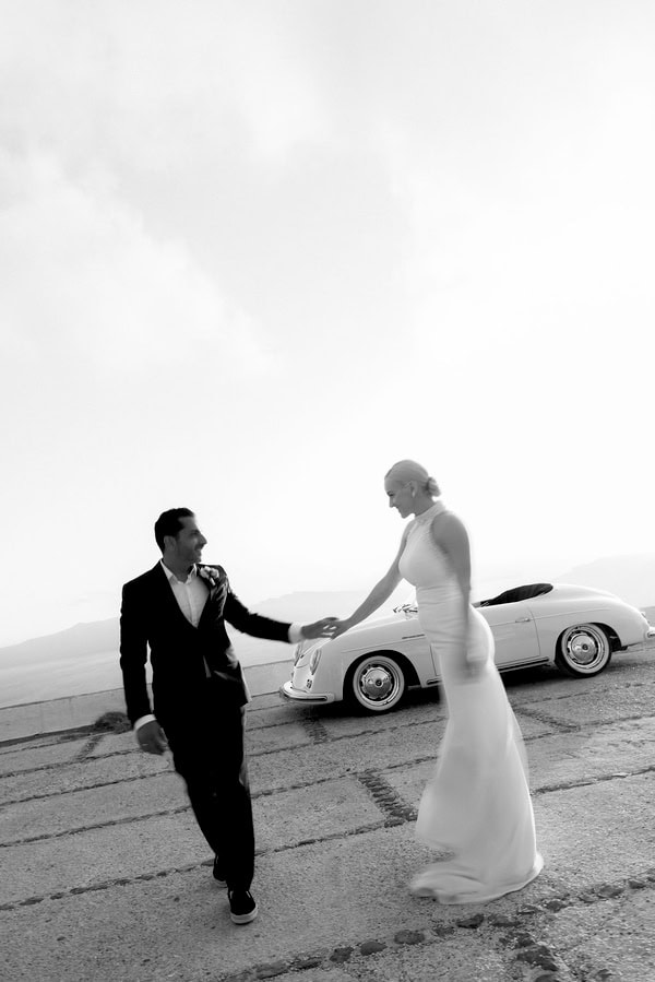 Spring Wedding With Chic Details In Santorini