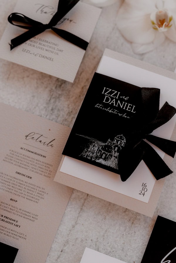 Styled Shoot Santorini White Black Details