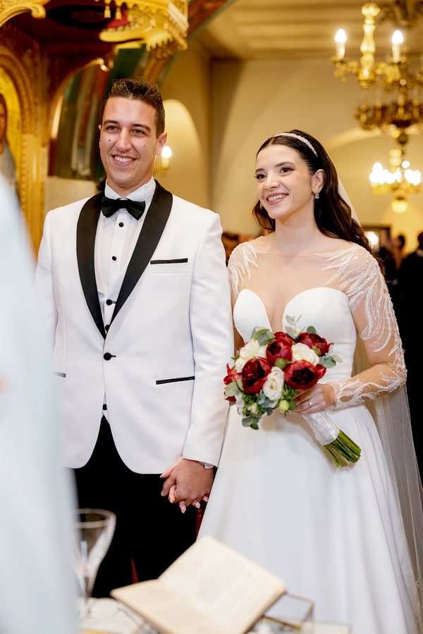 Christmas Wedding With Burgundy Flowers