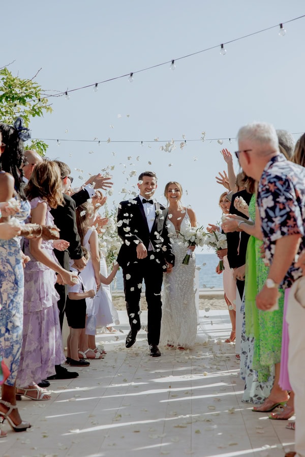 Classic Timeless Wedding By The Sea With White Blooms