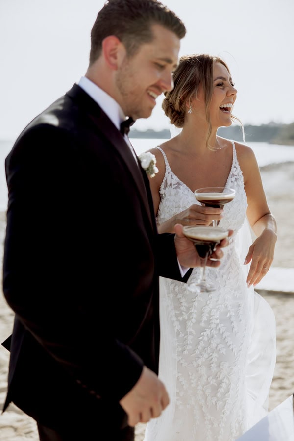 Classic Timeless Wedding By The Sea With White Blooms