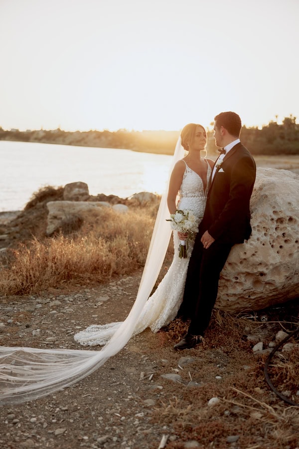 Classic Timeless Wedding By The Sea With White Blooms
