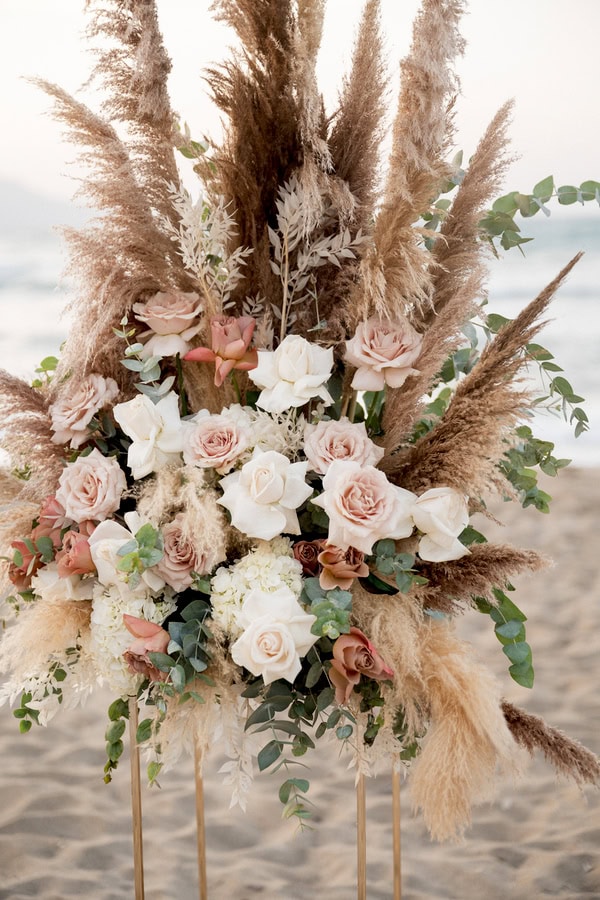 Earthy Toned Beach Wedding With Cozy Boho Style