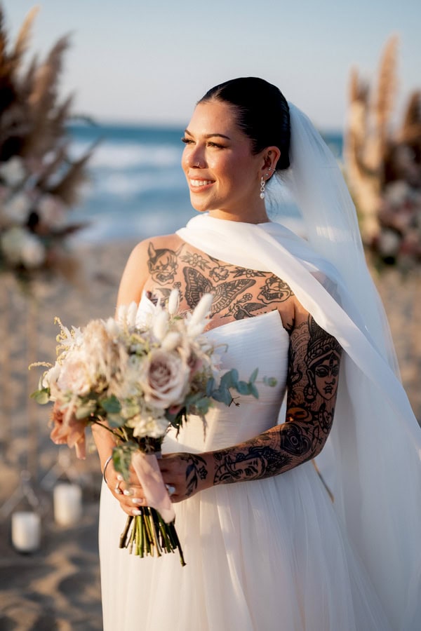 Earthy Toned Beach Wedding With Cozy Boho Style