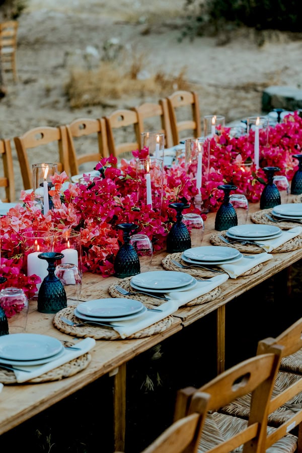 Ideas For Rustic Chic Wedding Decoration Bougainvillea Blue Details