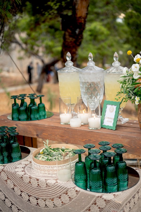 Organic Chic Wedding Hydra Natural Elements Yellow Flowers