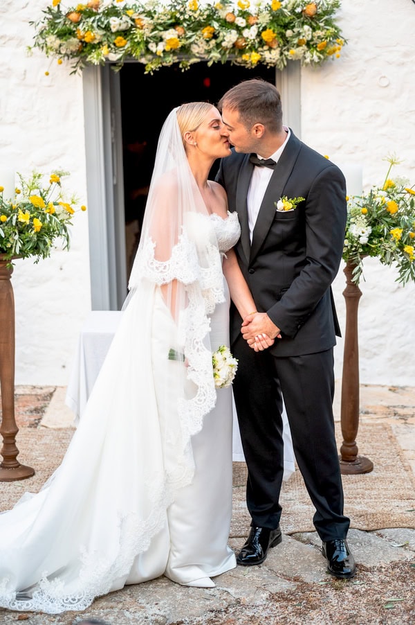 Organic Chic Wedding Hydra Natural Elements Yellow Flowers