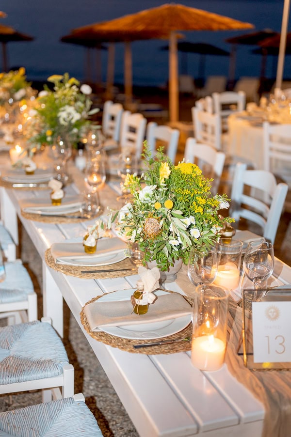 Organic Chic Wedding Hydra Natural Elements Yellow Flowers