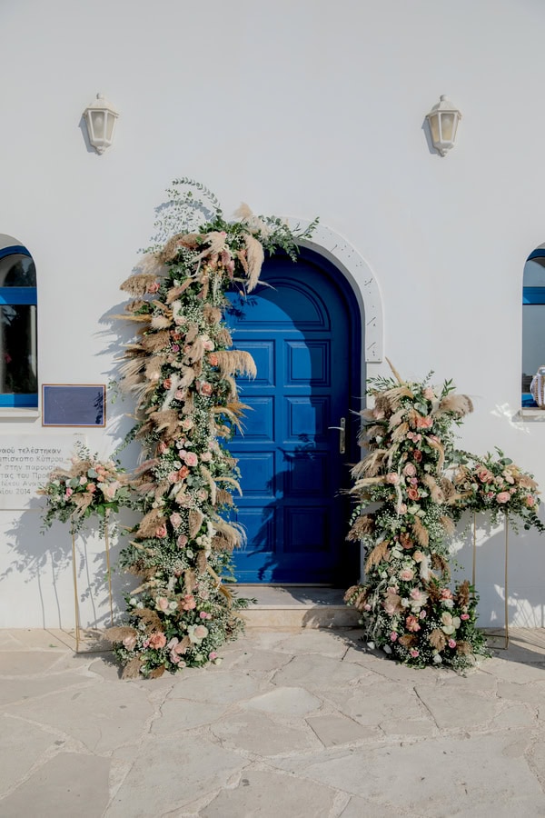 Romantic Boho Wedding With Pampas Grass And Roses