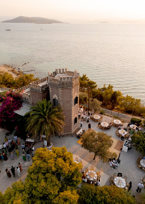 Romantic Summer Wedding Aegina Colorful Floral Arrangements