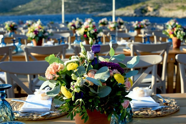 Romantic Wedding Chios Colorful Flowrs