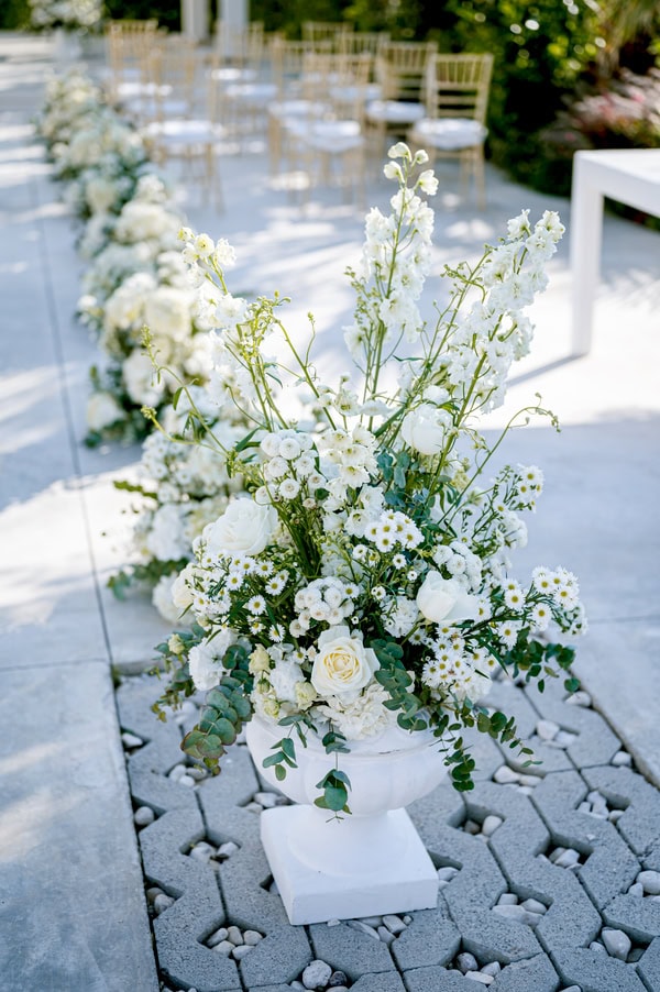 Spring Wedding Filled With White Flowers At Amaltheia The Place